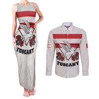 Italy Tuscany Couples Matching Tank Maxi Dress and Long Sleeve Button Shirt Pegasus With Map Style LT19