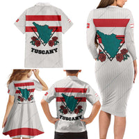 Italy Tuscany Family Matching Long Sleeve Bodycon Dress and Hawaiian Shirt Pegasus With Map Style LT19