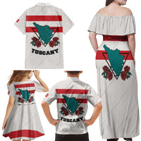 Italy Tuscany Family Matching Off Shoulder Maxi Dress and Hawaiian Shirt Pegasus With Map Style LT19