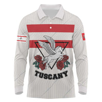 Italy Tuscany Long Sleeve Polo Shirt Pegasus With Map Style LT19