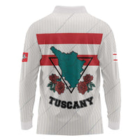 Italy Tuscany Long Sleeve Polo Shirt Pegasus With Map Style LT19