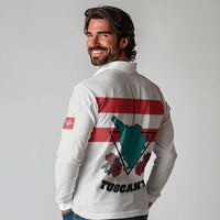 Italy Tuscany Long Sleeve Polo Shirt Pegasus With Map Style LT19