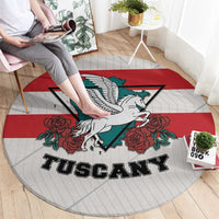 Italy Tuscany Round Carpet Pegasus With Map Style - Wonder Print Shop