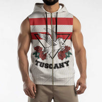 Italy Tuscany Sleeveless Zip Hoodie Pegasus With Map Style - Wonder Print Shop