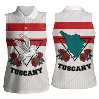 Italy Tuscany Women Sleeveless Polo Shirt Pegasus With Map Style LT19