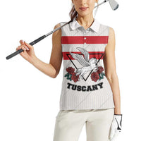 Italy Tuscany Women Sleeveless Polo Shirt Pegasus With Map Style LT19