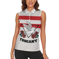 Italy Tuscany Women Sleeveless Polo Shirt Pegasus With Map Style LT19