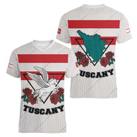 Italy Tuscany Women V-Neck T-Shirt Pegasus With Map Style LT19