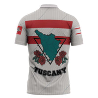 Italy Tuscany Zipper Polo Shirt Pegasus With Map Style - Wonder Print Shop