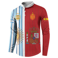 Custom Argentina Spain 2026 World Final Football Button Sweatshirt Road To Glory