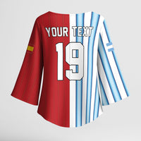 Custom Argentina Spain 2026 World Final Football Kimono Sleeve Blouse Road To Glory