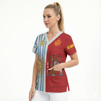 Custom Argentina Spain 2026 World Final Football Scrub Top Road To Glory