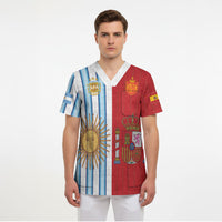Custom Argentina Spain 2026 World Final Football Scrub Top Road To Glory