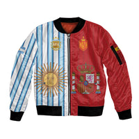 Custom Argentina Spain 2026 World Final Football Sleeve Zip Bomber Jacket Road To Glory