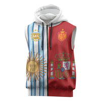 Custom Argentina Spain 2026 World Final Football Sleeveless Zip Hoodie Road To Glory