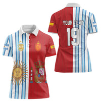 Custom Argentina Spain 2026 World Final Football Women Polo Shirt Road To Glory