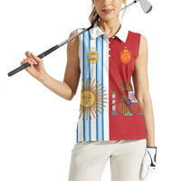 Custom Argentina Spain 2026 World Final Football Women Sleeveless Polo Shirt Road To Glory