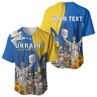 Personalized Ukraine Independence Day Baseball Jersey Tryzub Heritage Freedom Pride