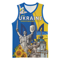 Personalized Ukraine Independence Day Basketball Jersey Tryzub Heritage Freedom Pride