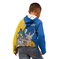 Personalized Ukraine Independence Day Kid Hoodie Tryzub Heritage Freedom Pride