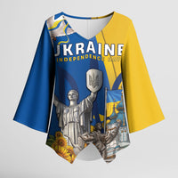 Personalized Ukraine Independence Day Kimono Sleeve Blouse Tryzub Heritage Freedom Pride