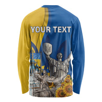 Personalized Ukraine Independence Day Long Sleeve Shirt Tryzub Heritage Freedom Pride
