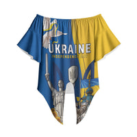Personalized Ukraine Independence Day Off Shoulder Wrap Waist Top Tryzub Heritage Freedom Pride