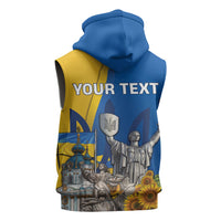 Personalized Ukraine Independence Day Sleeveless Hoodie Tryzub Heritage Freedom Pride