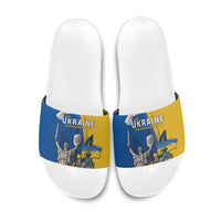 Ukraine Independence Day Slide Sandals Tryzub Heritage Freedom Pride