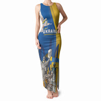 Personalized Ukraine Independence Day Tank Maxi Dress Tryzub Heritage Freedom Pride
