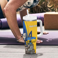 Personalized Ukraine Independence Day Tumbler With Handle Tryzub Heritage Freedom Pride