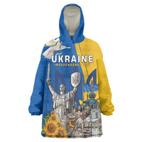 Personalized Ukraine Independence Day Wearable Blanket Hoodie Tryzub Heritage Freedom Pride