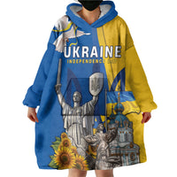 Personalized Ukraine Independence Day Wearable Blanket Hoodie Tryzub Heritage Freedom Pride