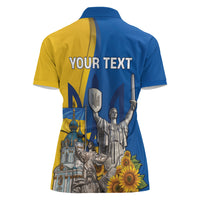Personalized Ukraine Independence Day Women Polo Shirt Tryzub Heritage Freedom Pride