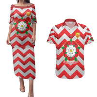 Personalized Glamorgan Wales Couples Matching Puletasi and Hawaiian Shirt The Tudor Rose Of Wales - Wonder Print Shop
