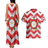 Personalized Glamorgan Wales Couples Matching Tank Maxi Dress and Hawaiian Shirt The Tudor Rose Of Wales - Wonder Print Shop
