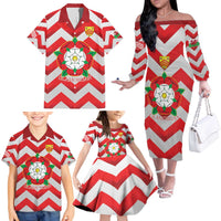 Personalized Glamorgan Wales Family Matching Off The Shoulder Long Sleeve Dress and Hawaiian Shirt The Tudor Rose Of Wales - Wonder Print Shop
