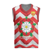 Personalized Glamorgan Wales Christmas Knitted V-Neck Vest The Tudor Rose Of Wales - Wonder Print Shop