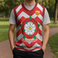 Personalized Glamorgan Wales Christmas Knitted V-Neck Vest The Tudor Rose Of Wales - Wonder Print Shop