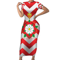 Personalized Glamorgan Wales Short Sleeve Bodycon Dress The Tudor Rose Of Wales - Wonder Print Shop