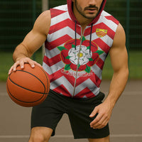 Personalized Glamorgan Wales Sleeveless Zip Hoodie The Tudor Rose Of Wales - Wonder Print Shop