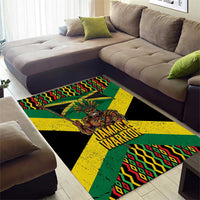 Jamaica Warrior Spirit Area Rug Tribal Fighter in Reggae Colors - Wonder Print Shop