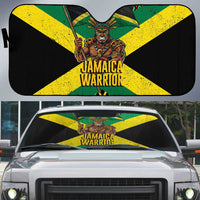 Jamaica Warrior Spirit Auto Sun Shade Tribal Fighter in Reggae Colors - Wonder Print Shop