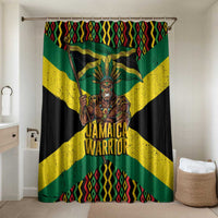 Jamaica Warrior Spirit Bathroom Set Tribal Fighter in Reggae Colors - Wonder Print Shop