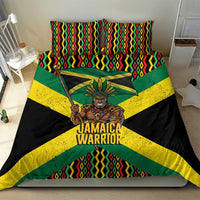 Jamaica Warrior Spirit Bedding Set Tribal Fighter in Reggae Colors - Wonder Print Shop