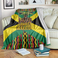 Jamaica Warrior Spirit Blanket Tribal Fighter in Reggae Colors - Wonder Print Shop