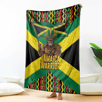 Jamaica Warrior Spirit Blanket Tribal Fighter in Reggae Colors - Wonder Print Shop