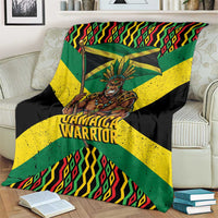Jamaica Warrior Spirit Blanket Tribal Fighter in Reggae Colors - Wonder Print Shop