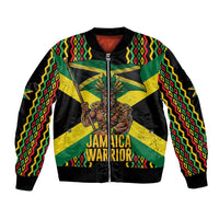 Jamaica Warrior Spirit Bomber Jacket Tribal Fighter in Reggae Colors - Wonder Print Shop