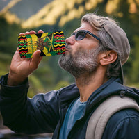 Jamaica Warrior Spirit 4 in 1 Can Cooler Tumbler Tribal Fighter in Reggae Colors - Wonder Print Shop